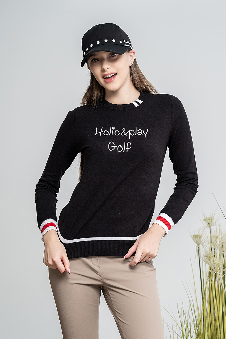 [HOL] 홀릭앤플레이 여성 어번시티 캐주얼 라운드 스웨터 HC3WSW005BK
