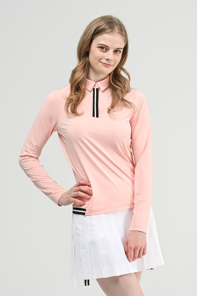 [HOL] 홀릭앤플레이 여성 시보리 배색 기본 티셔츠 HB1WTS001